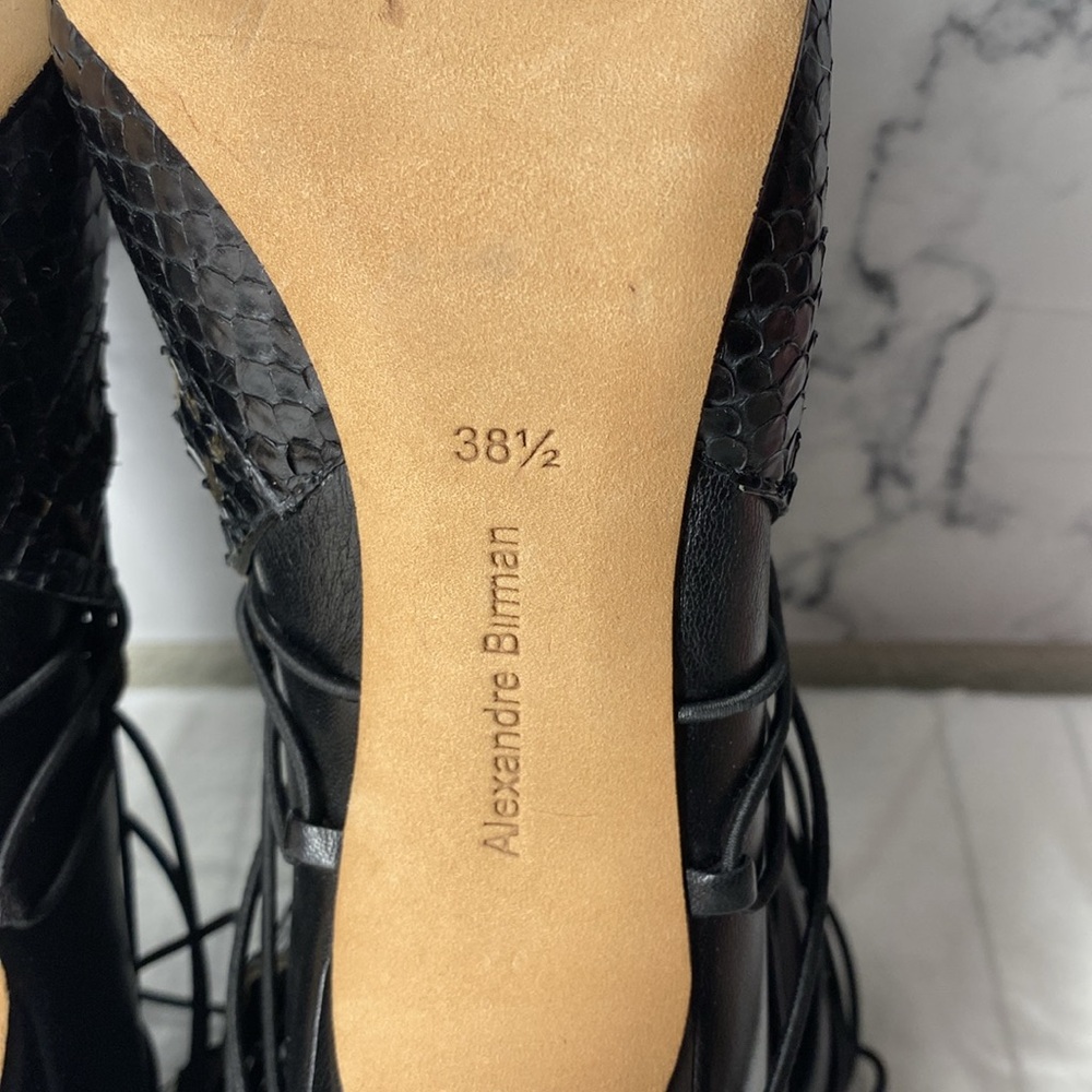 Alexandre Birman Black Lace Up Boots with Stiletto Heel, Size 38 1/2 Booties - Picture 6 of 9
